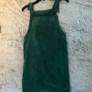 green overall dress size small